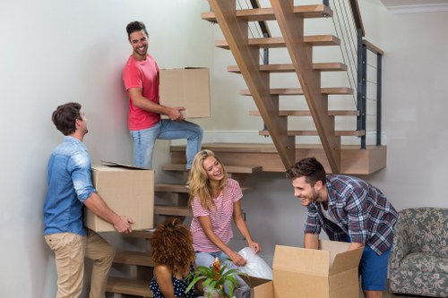 Man and van moving service in Finsbury Park handling boxes