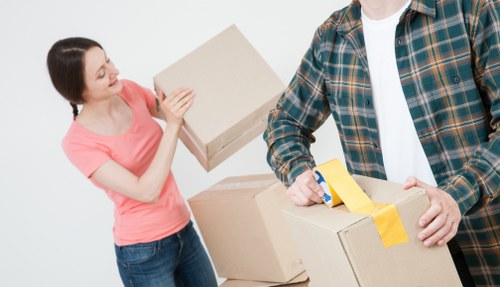 Removal team preparing a flat move in Finsbury Park near local residential streets