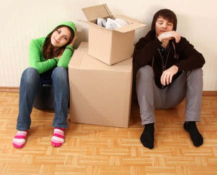 Careful loading of bulky household furniture