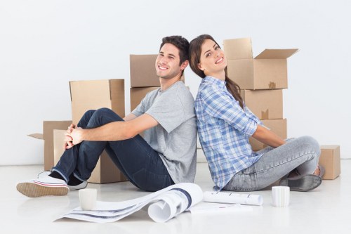 Staff reviewing safety checks during a man and van move